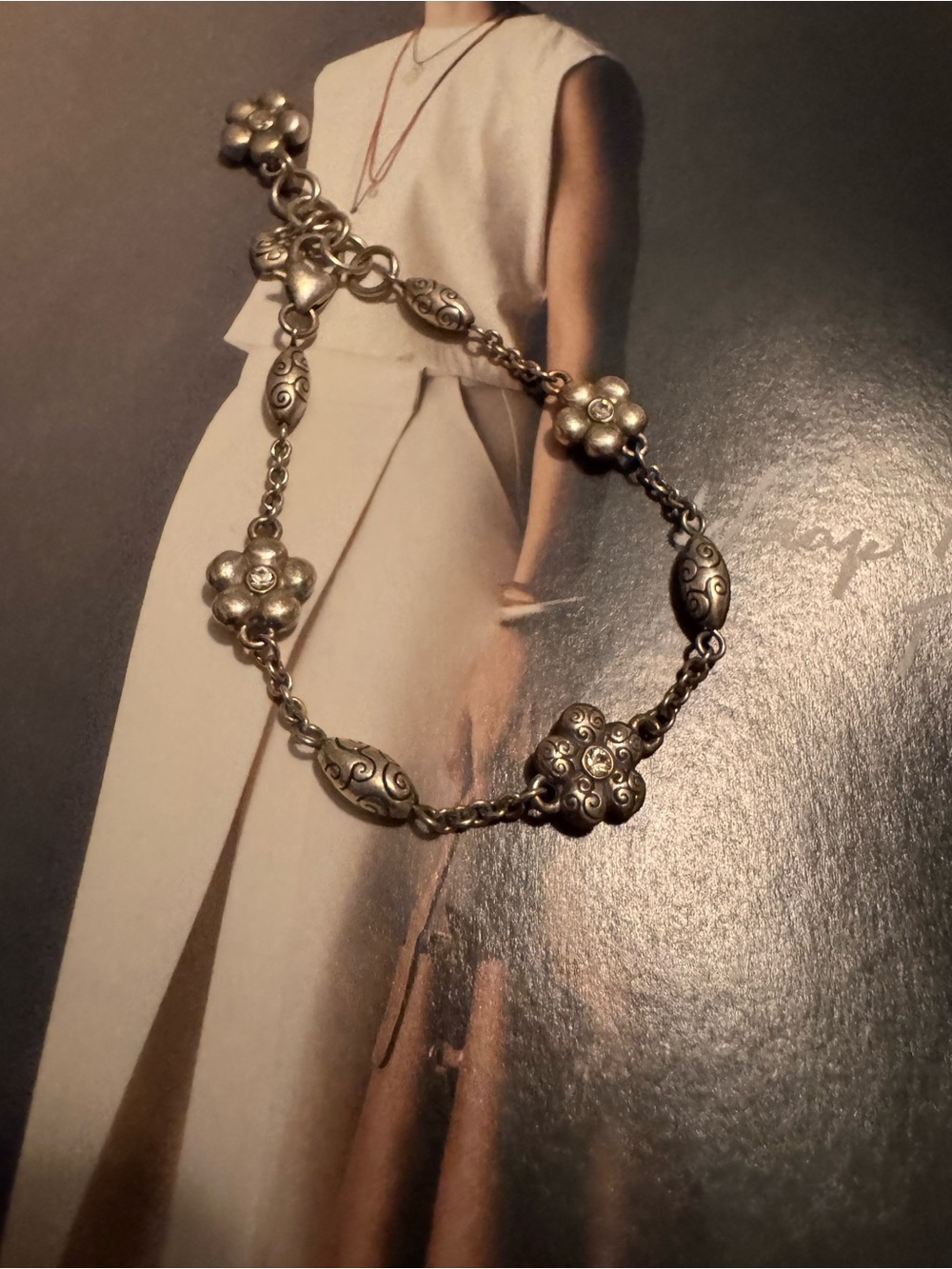 Brighton Silver Floral Link Bracelet - Silver